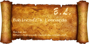 Babincsák Leonarda névjegykártya